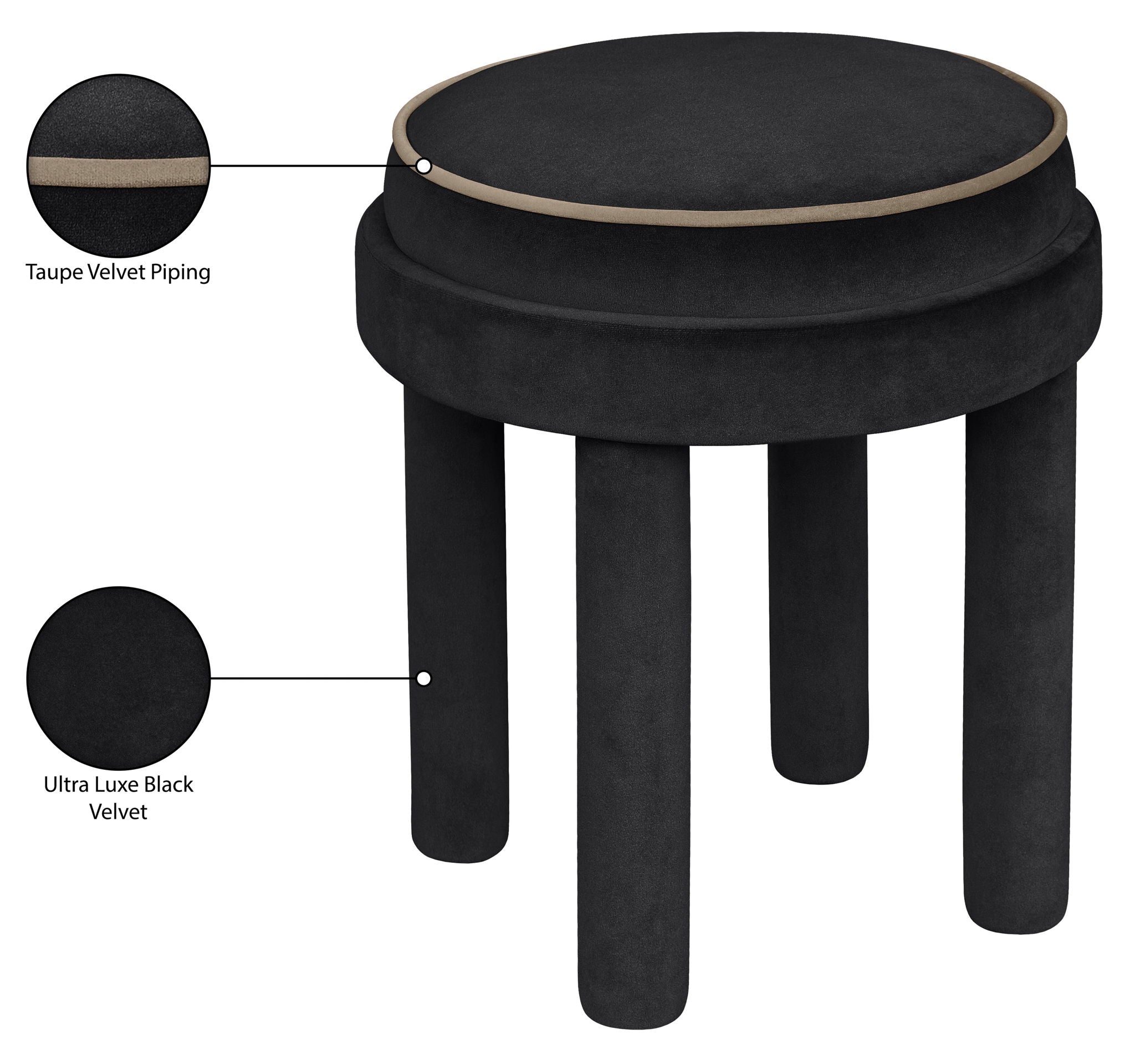 Velin - Velvet Ottoman / Stool