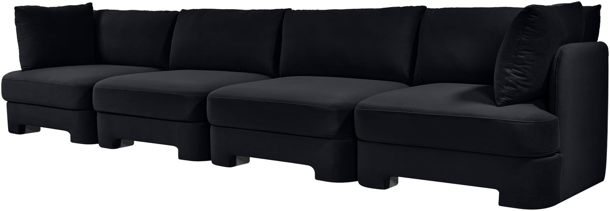 Hammond - Velvet Performance Fabric Upholstered 4 Piece Sofa