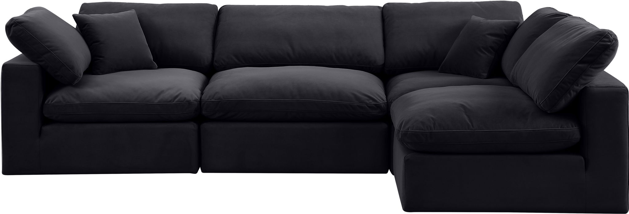 Comfy - 4 Piece Velvet Modular Armless Sectional