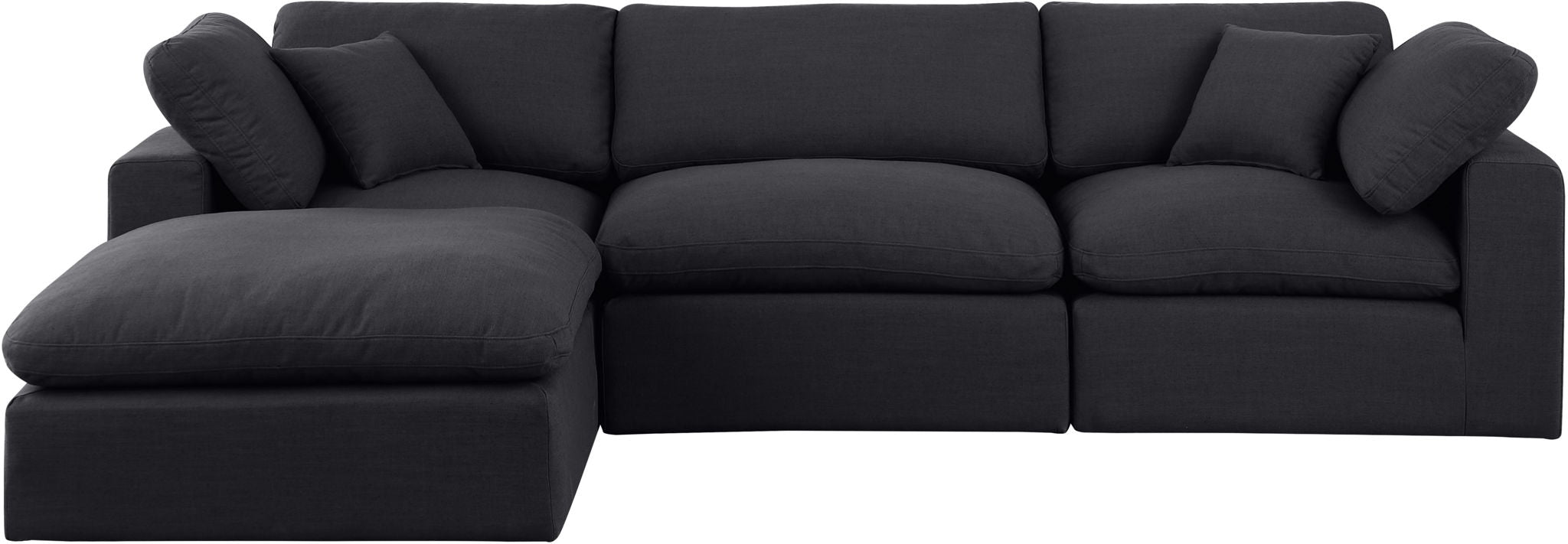 Comfy - 4 Piece Linen Fabric Modular Sectional With Chaise