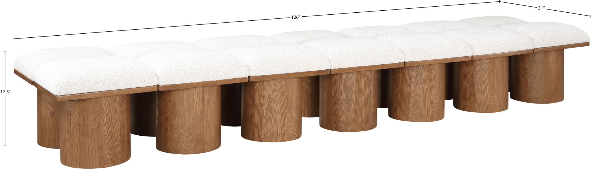 Pavilion - 14 Piece Modular Bench With Brown Base