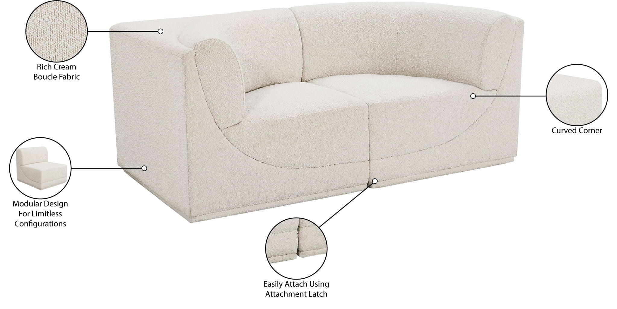 Ollie - 2 Seat Modular Sofa