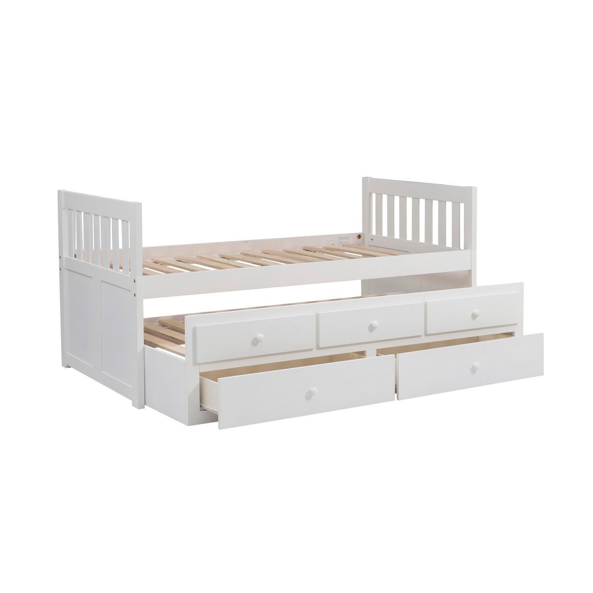 Galen - Twin/Twin Trundle Bed - White