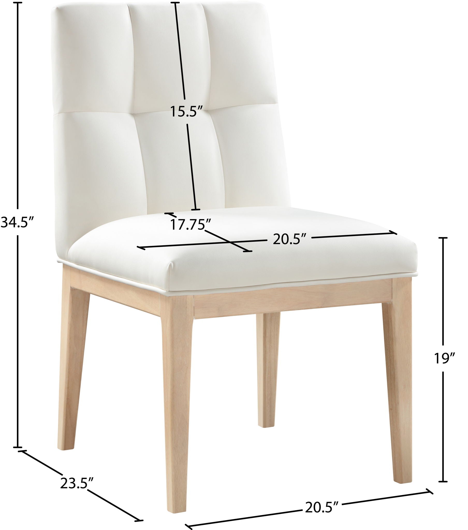 Adrian - Dining Side Chair (Set of 2) - Light Brown Legs