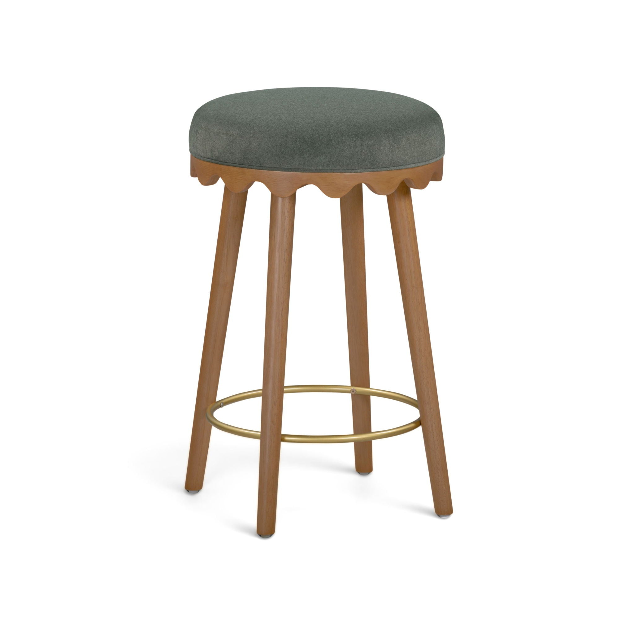 Oodle - Performance Vegan Mohair Light Walnut Stool