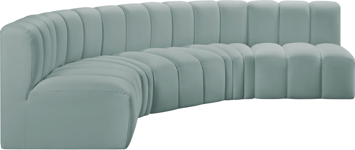 Arc - Faux Leather 5 Piece U-Shaped Modular Sofa