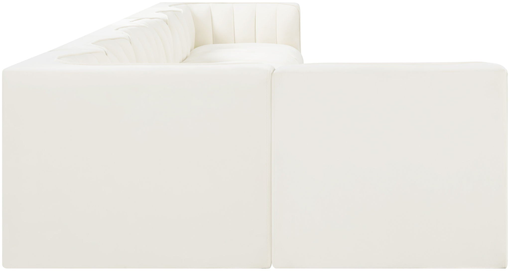Rummi - Velvet Performance Fabric Upholstered 7 Piece Modular Sectional, L-Shaped (Right)