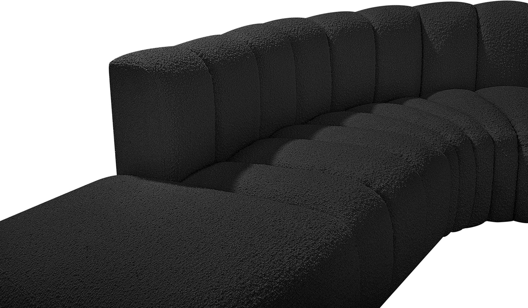 Arc - Boucle Fabric 5 Piece Corner Modular Sofa
