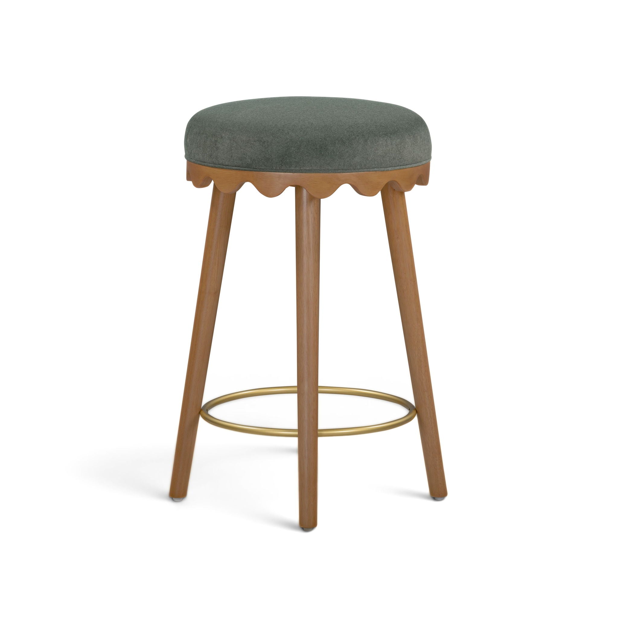 Oodle - Performance Vegan Mohair Light Walnut Stool