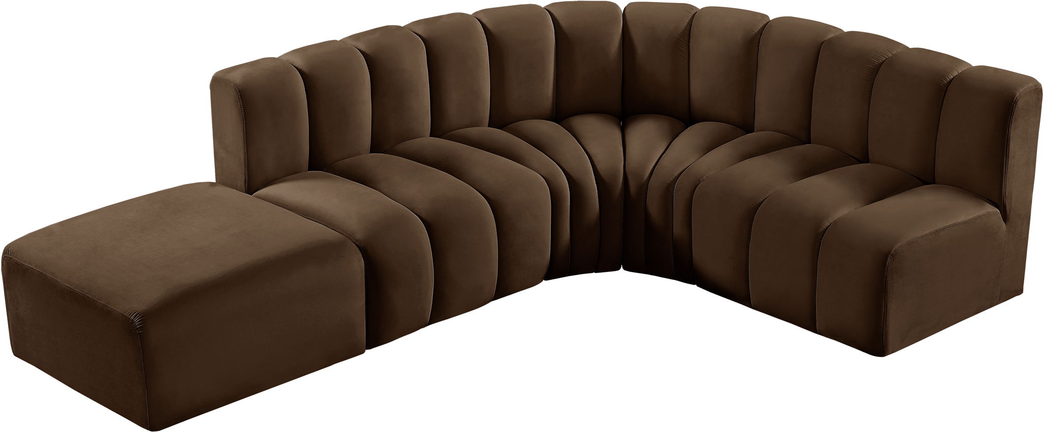 Arc - Velvet 5 Piece Corner Modular Sofa