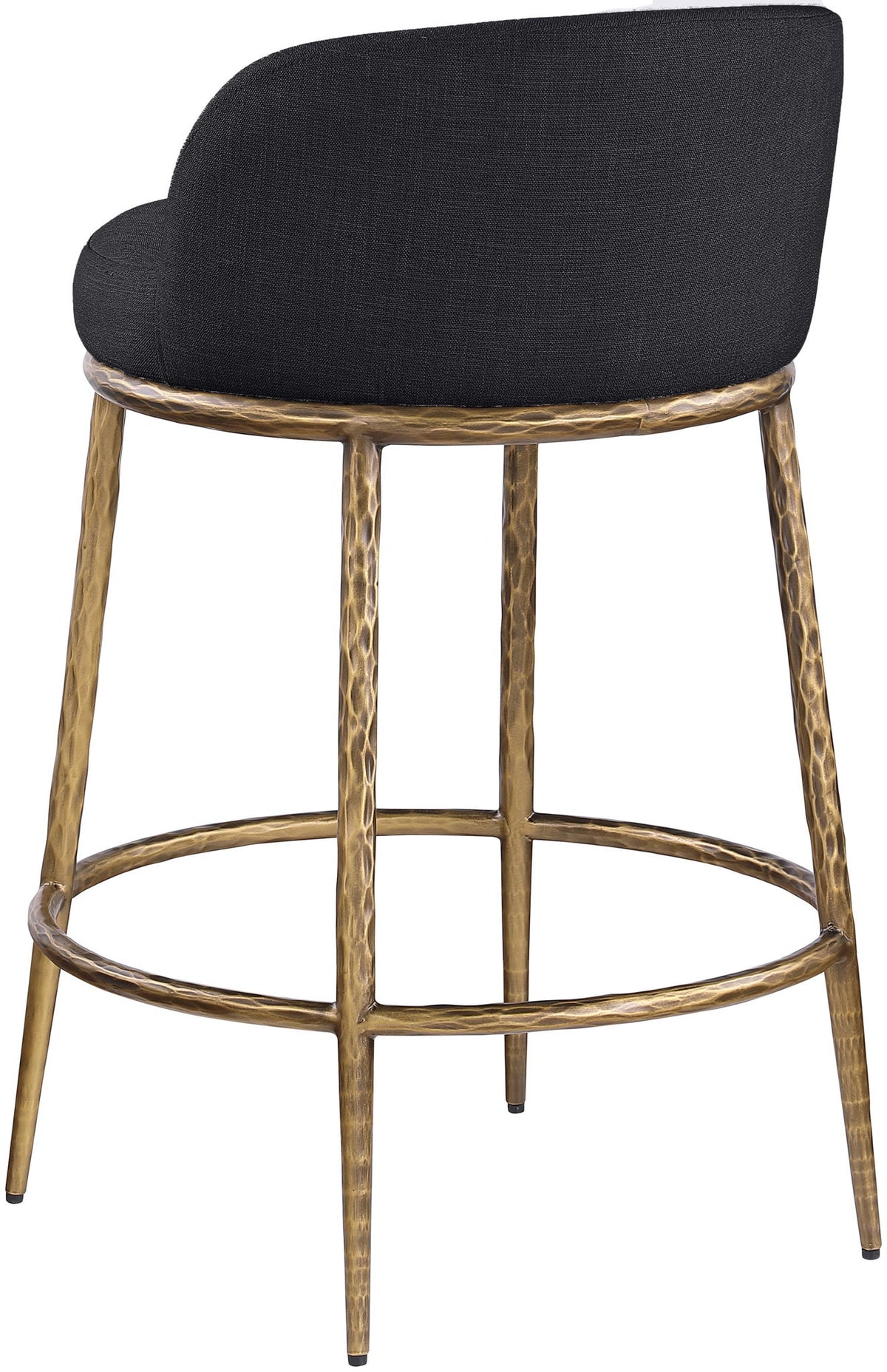 Ferro - Upholstered Counter Stool With Brushed Gold Base