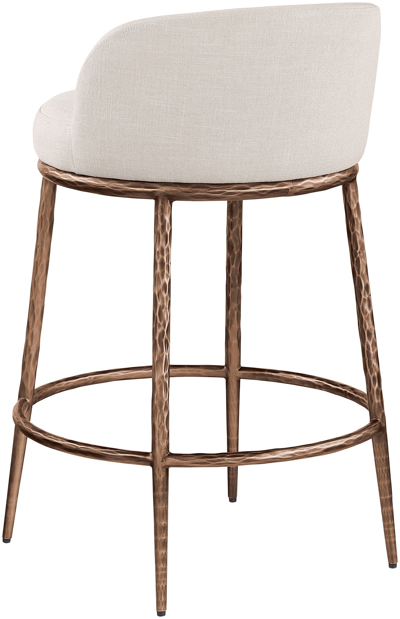 Ferro - Upholstered Counter Stool With Brushed Bronze Base
