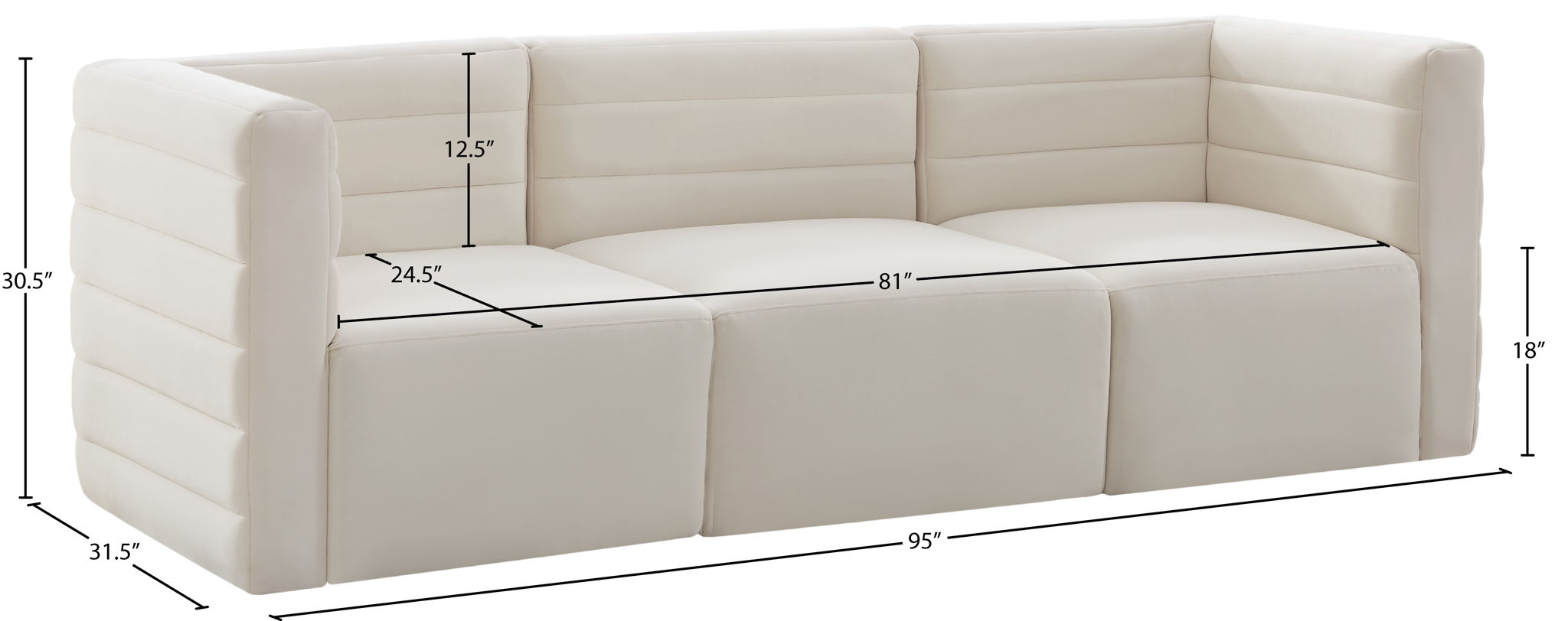 Quincy - Modular 3 Seat Sofa