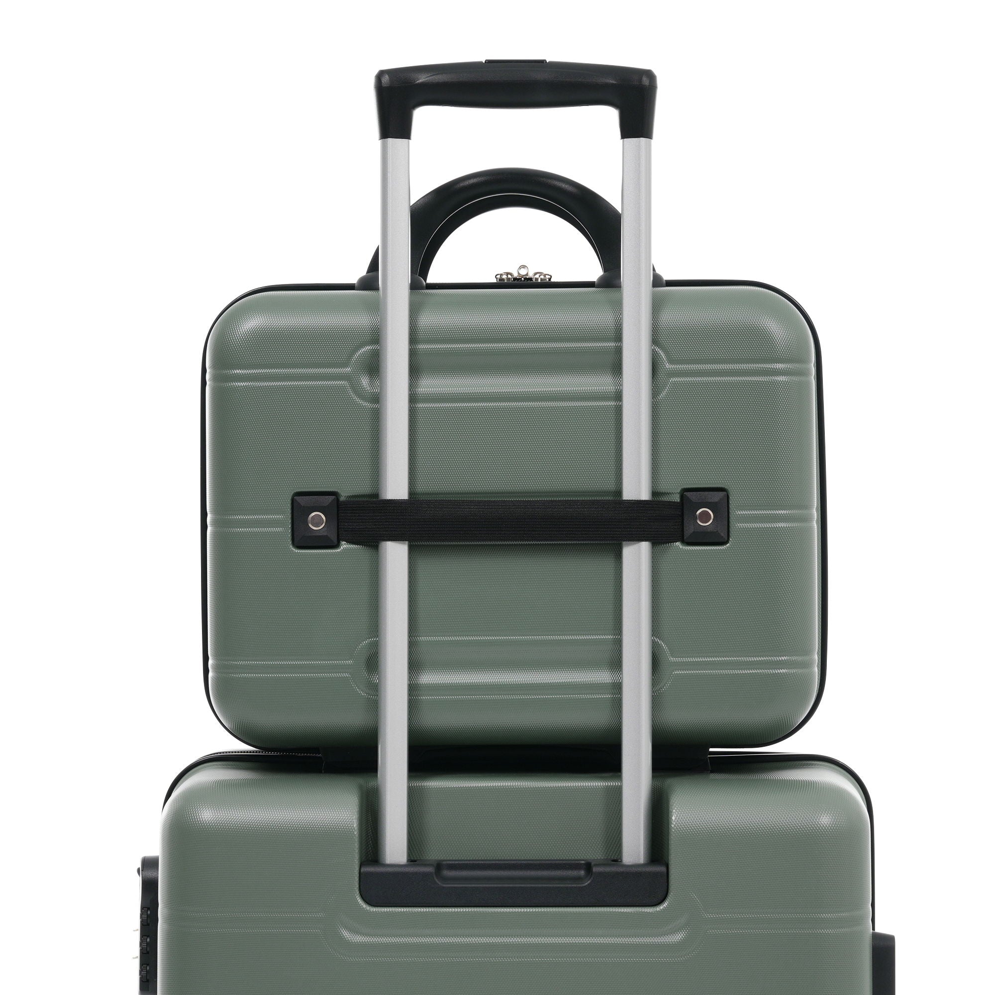 6 Piece Lightweight Hardshell Luggage Set With Double Spinner Wheels, Password Lock