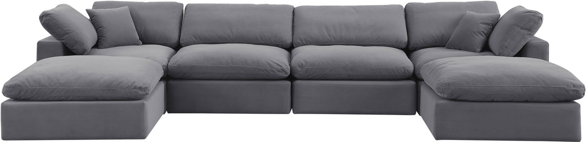 Comfy - 6 Piece Velvet Modular Double Chaise Sectional