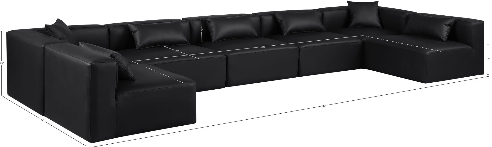 Cube - 7 Piece Modular U-Shaped Sectional