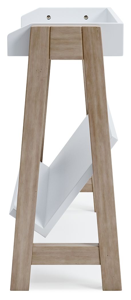Blariden - Small Bookcase - White / Tan
