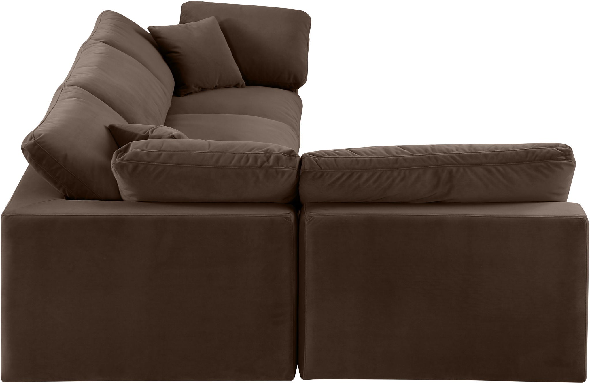 Comfy - 4 Piece Velvet Modular Armless Sectional