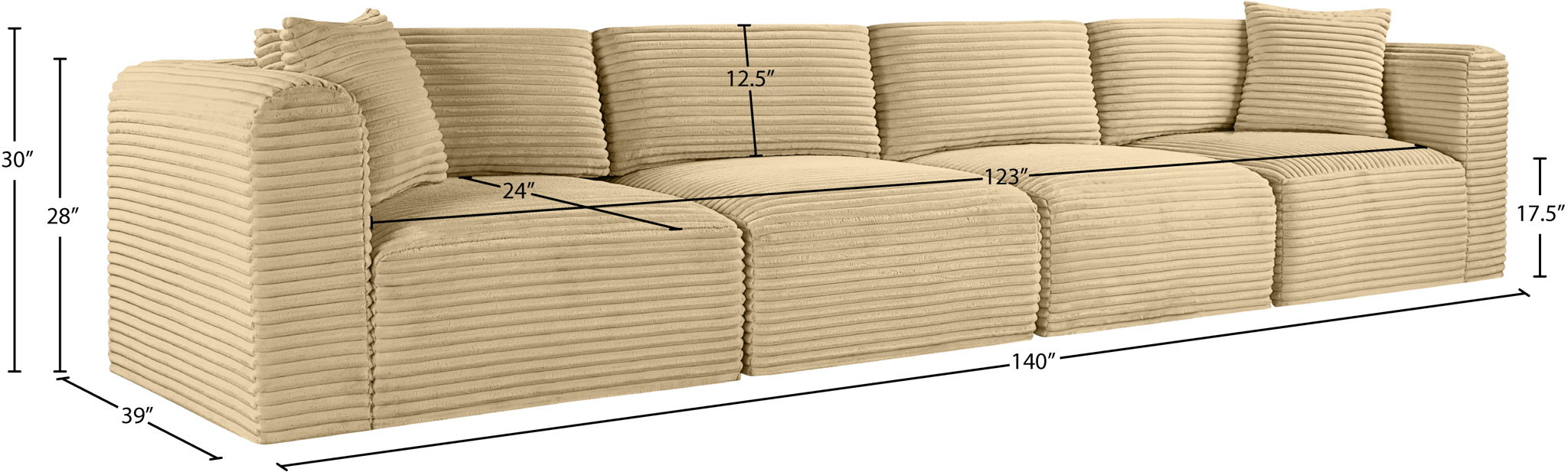 Shaggy - 4 Seat Modular Sofa