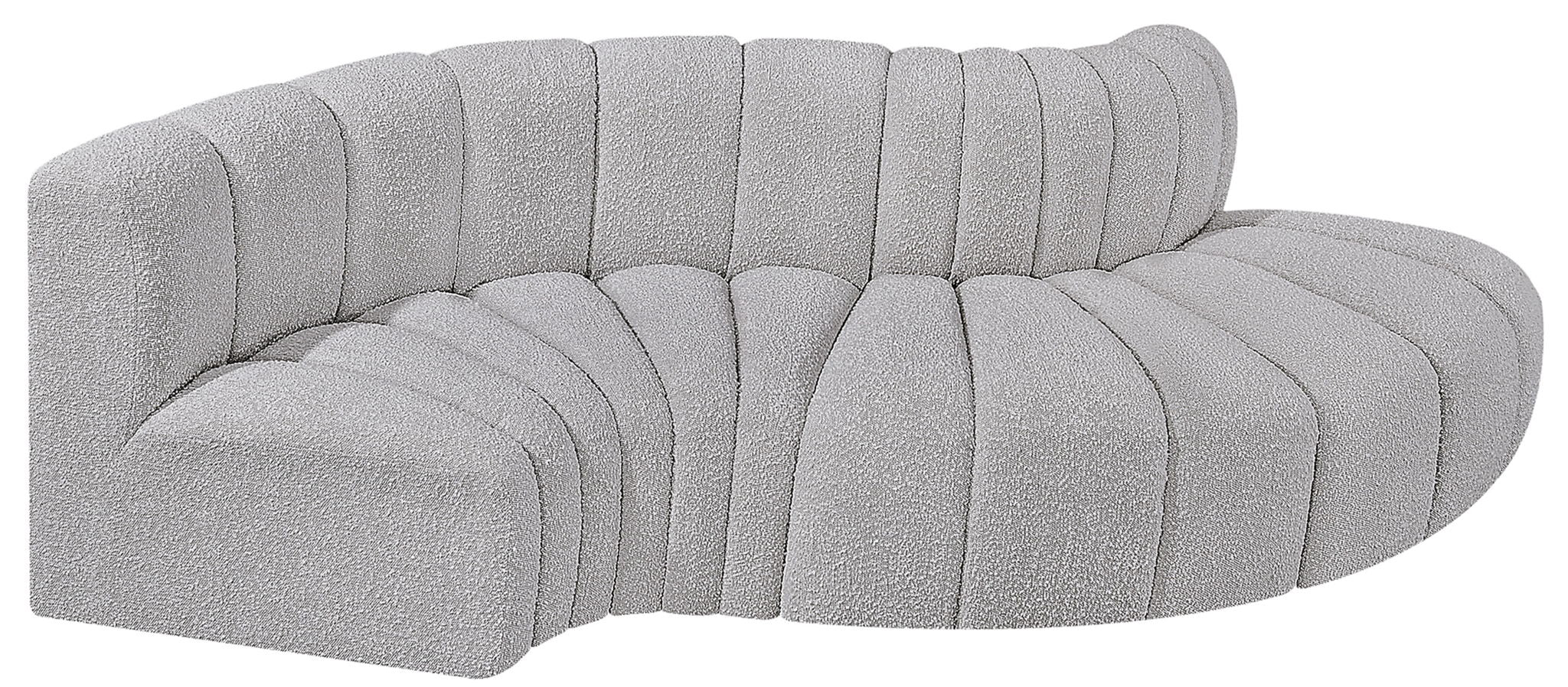 Arc - Boucle Fabric 4 Piece L-Shaped Modular Sofa