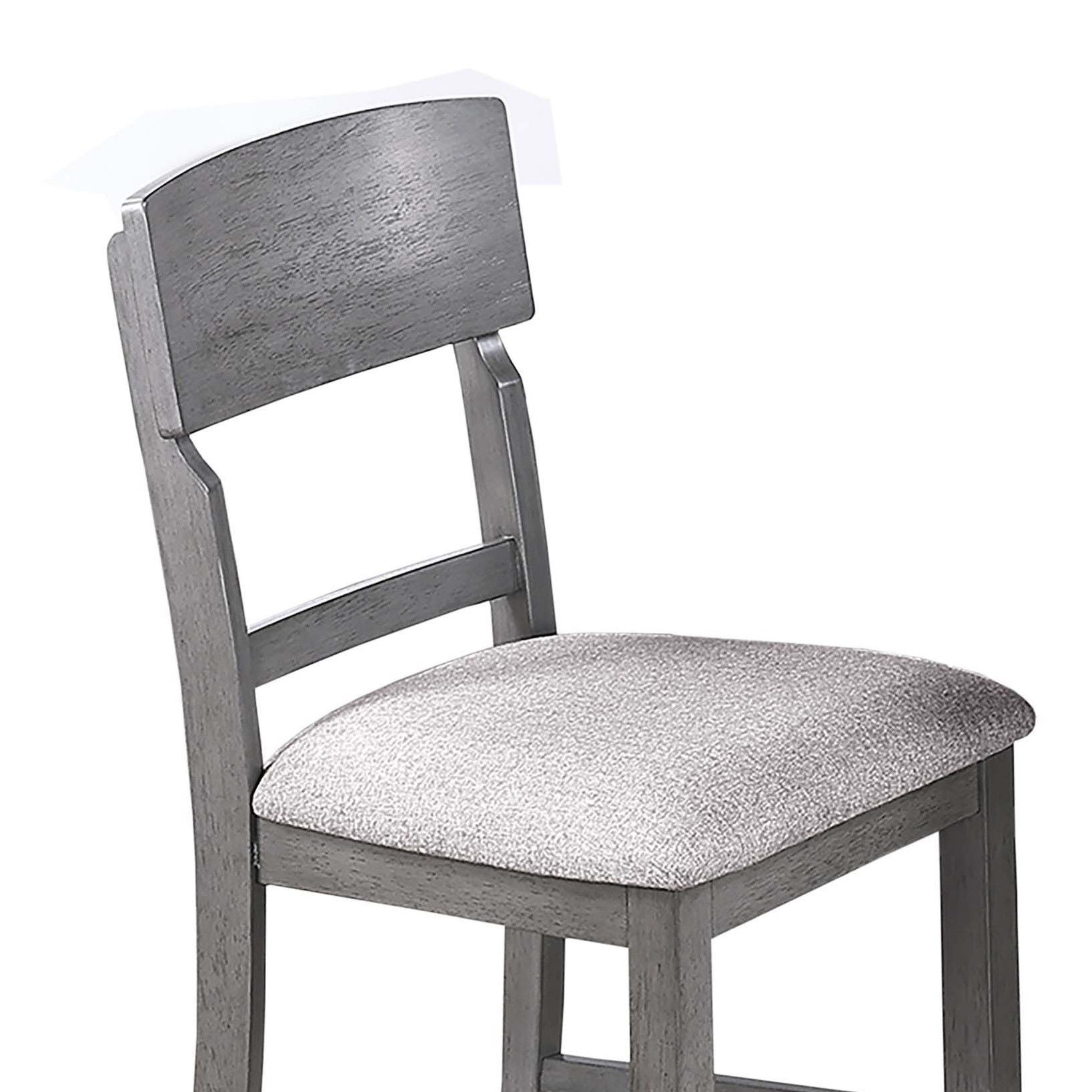 7 Piece Counter Height Dining Set With Storage Shelves, Table & 6 High Chairs - Gray