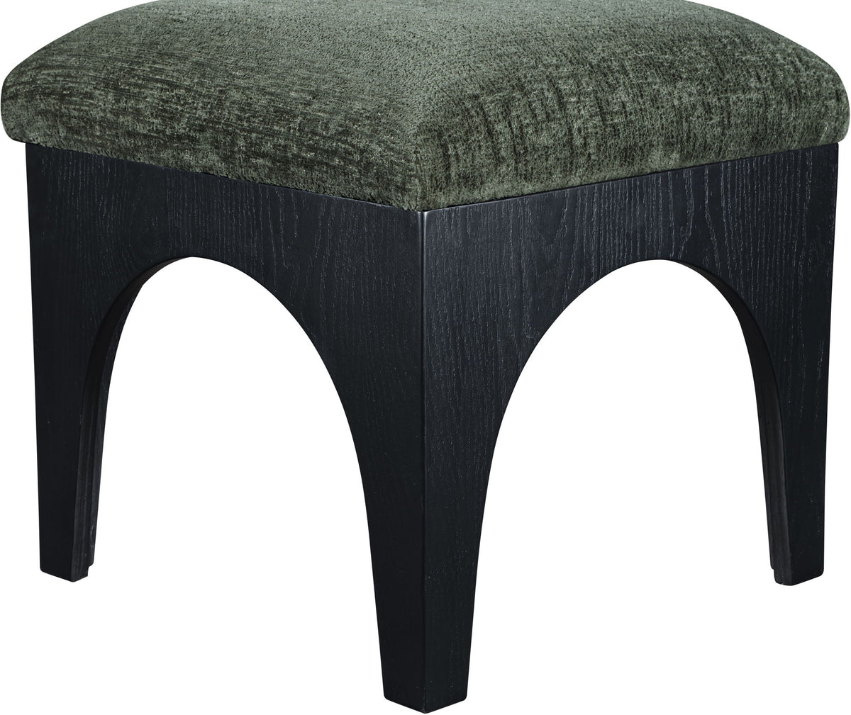 Lawson - Chenille Fabric Ottoman - Black Base