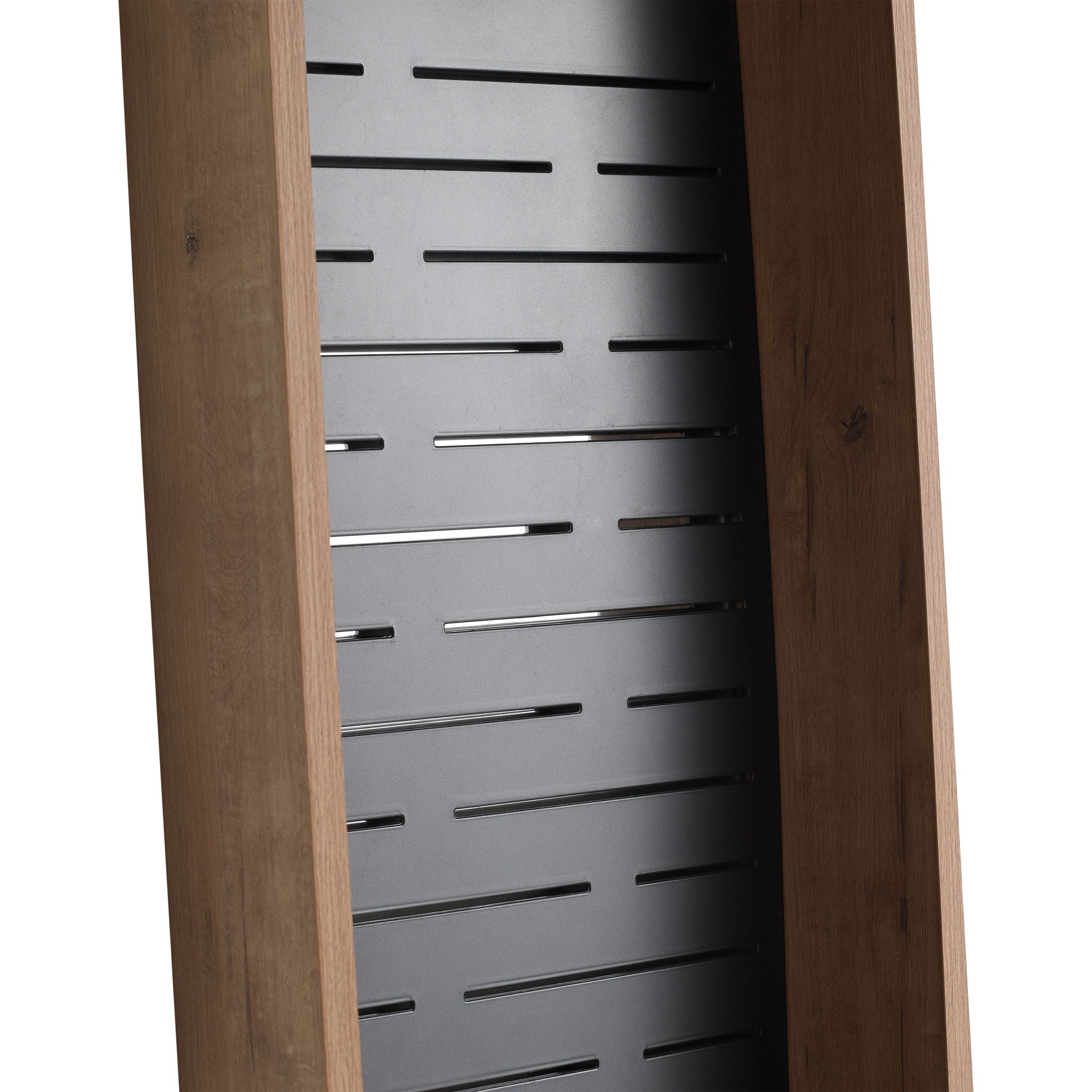 Wall Mounted Storage Cabinet With 4 Diy Accessories - Imitative Oak