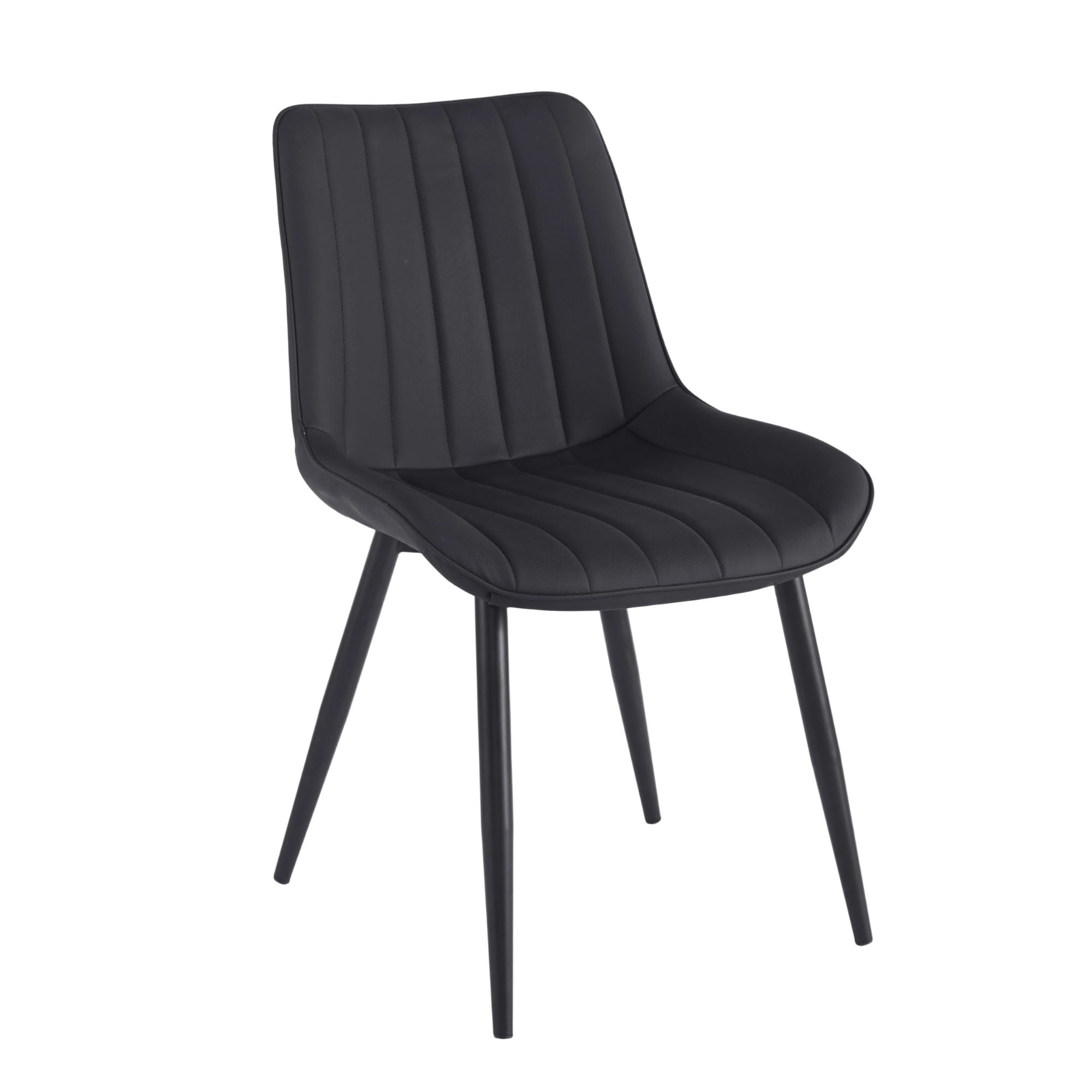 Extendable Dining Table With Cone Base And 6 Dining Chairs - Brown / Black