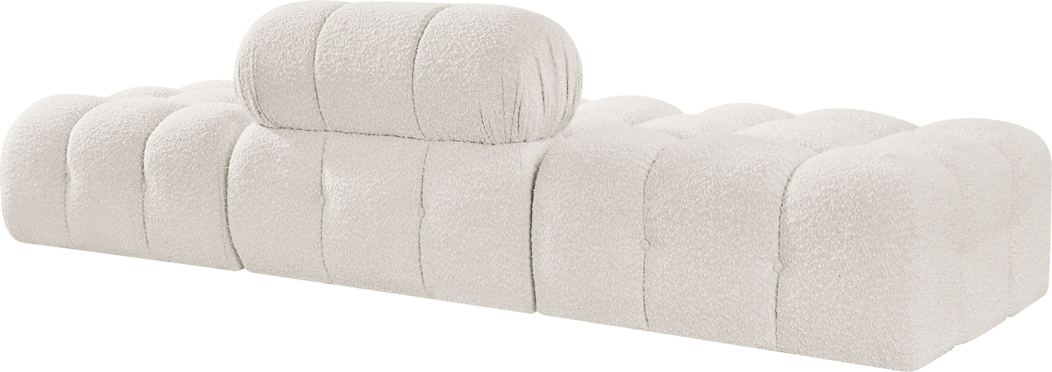 Ames - 3 Piece Boucle Upholstered Modular Sofa With 2 Backless Seats