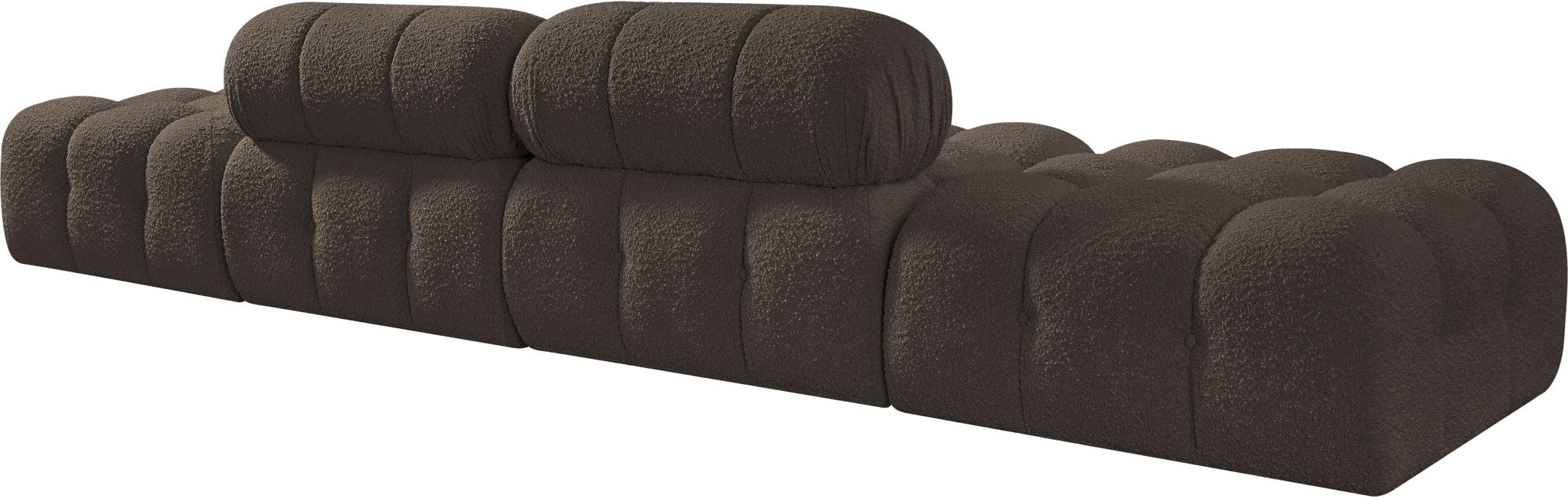 Ames - 4 Piece Boucle Upholstered Modular Sofa With 2 Backless Seats