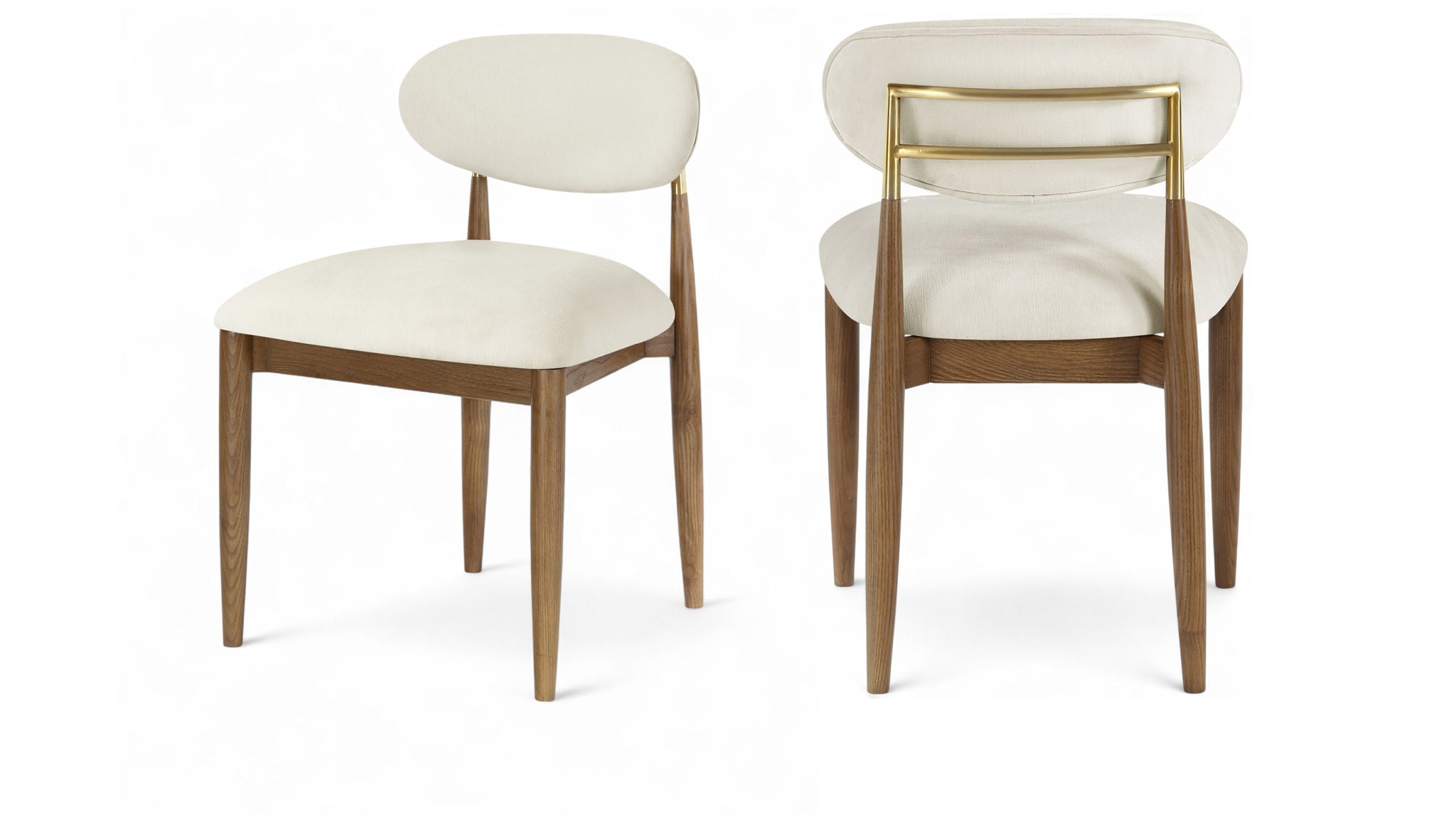 Riccio - Fabric Dining Side Chair (Set of 2) - Walnut Frame