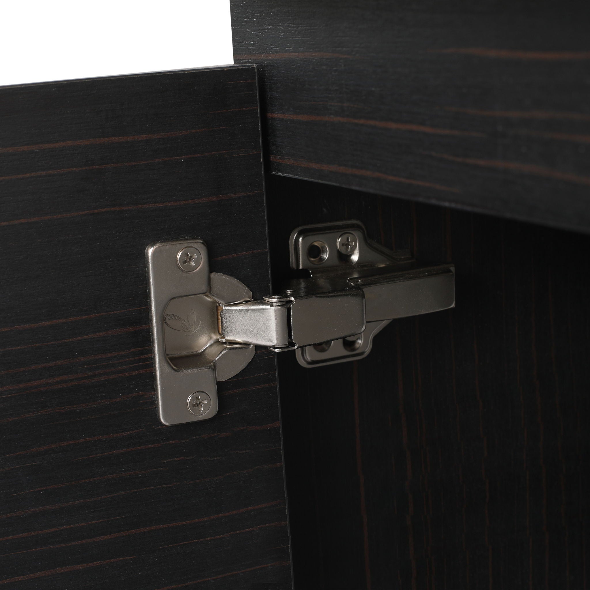 Compact Bathroom Vanity With Sink, Soft Close Door - Black Chestnut