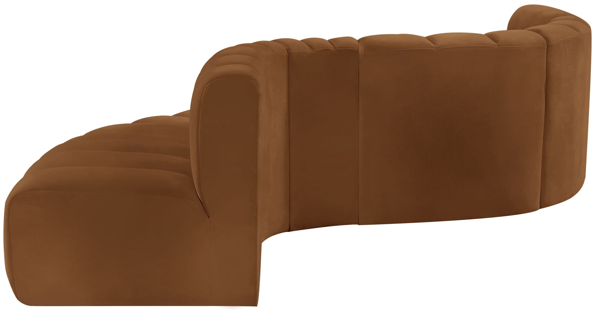 Arc - Velvet 6 Piece Curved Modular Sofa - Saddle
