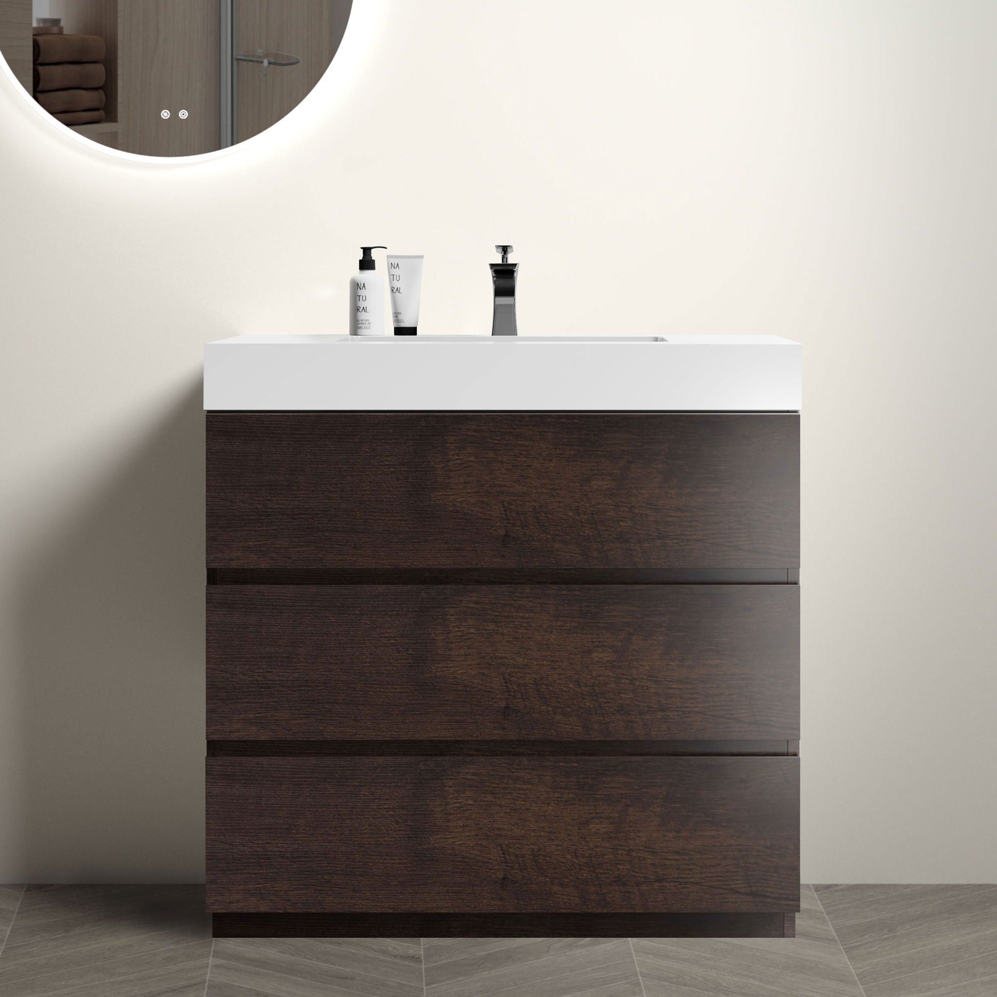 Alice - Bathroom Vanity With Large Storage, Freestanding