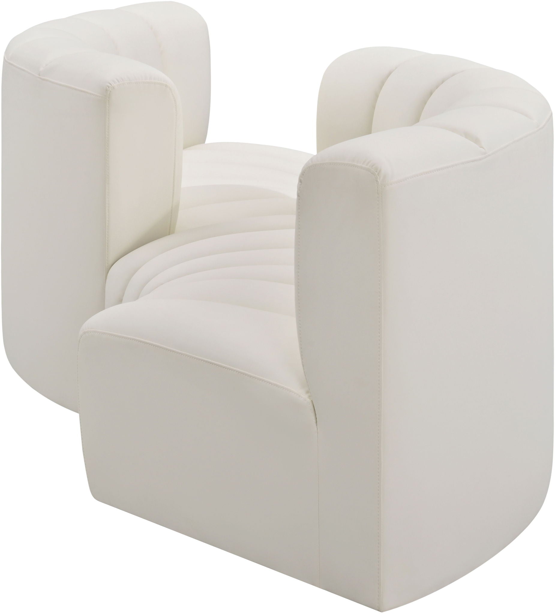 Arc - Faux Leather 4 Piece Curved Modular Sofa