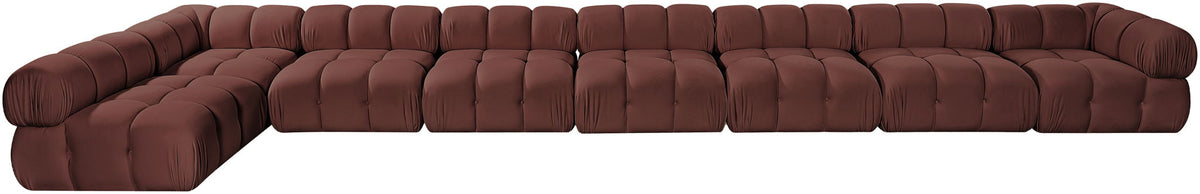 Orin - Velvet Performance Fabric Upholstered 8 Piece L-Shaped Sectional