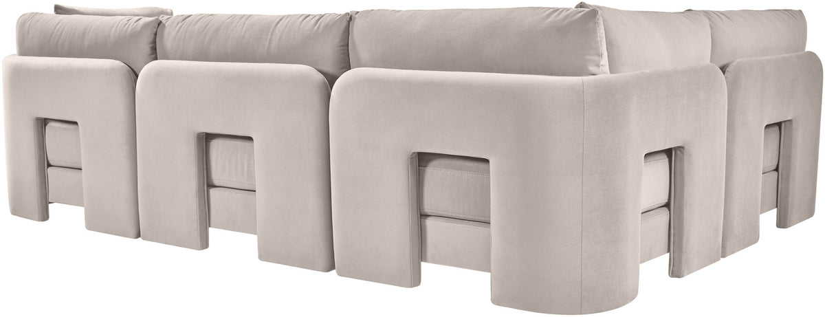 Hammond - Velvet Performance Fabric Upholstered 4 Piece Armless Sectional