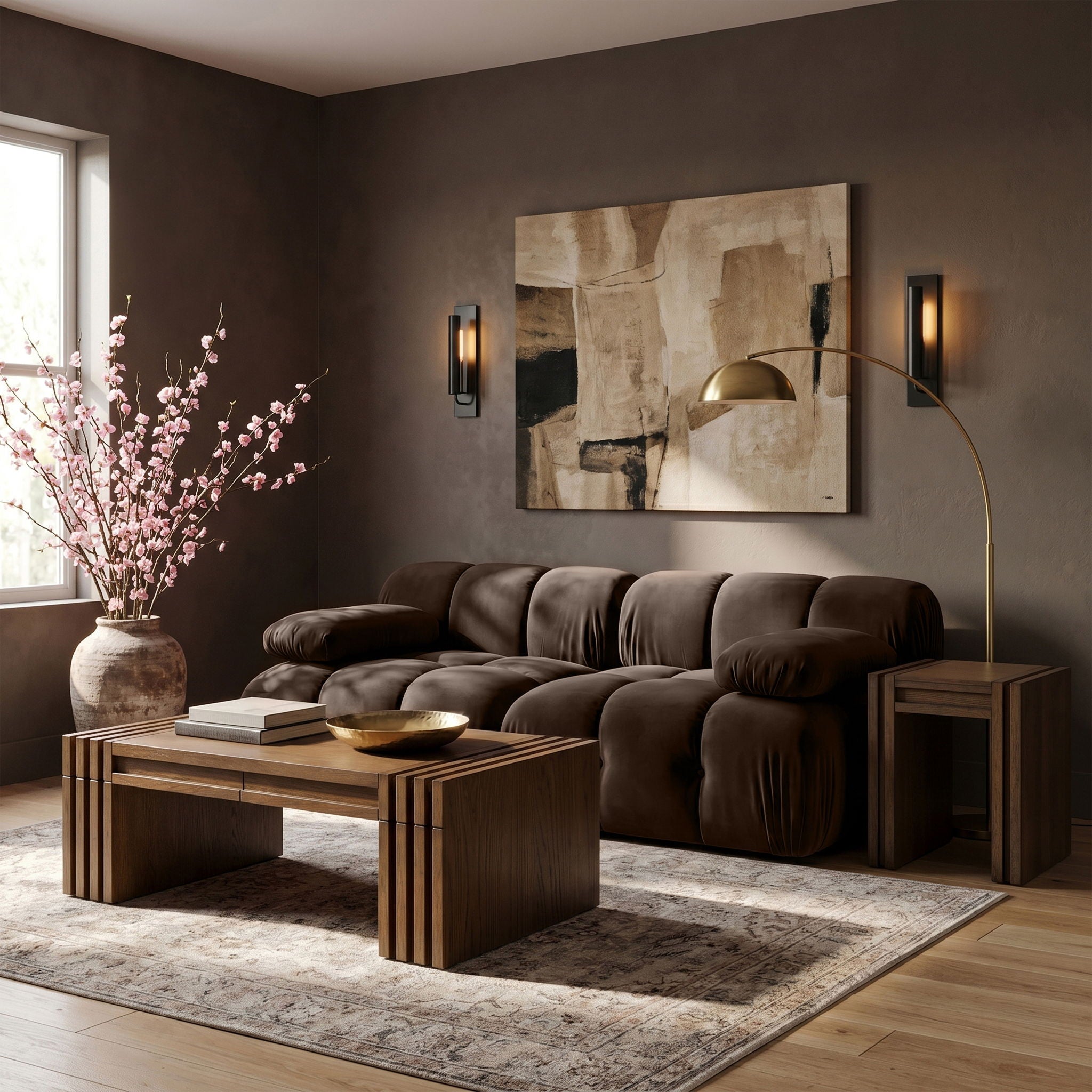 Orin - Velvet Performance Fabric Upholstered 2 Piece Modular Sofa
