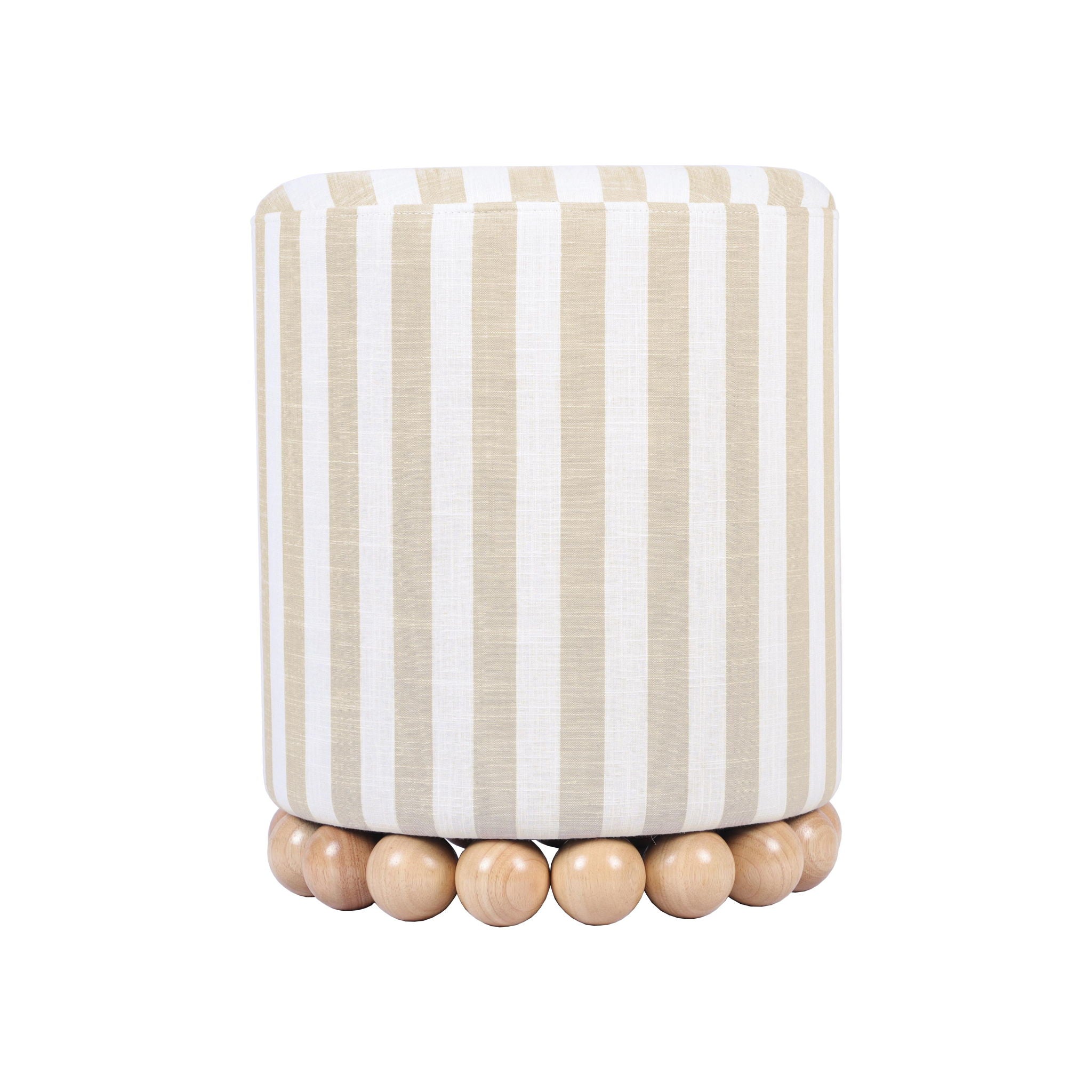 Dex - Striped Linen Ottoman