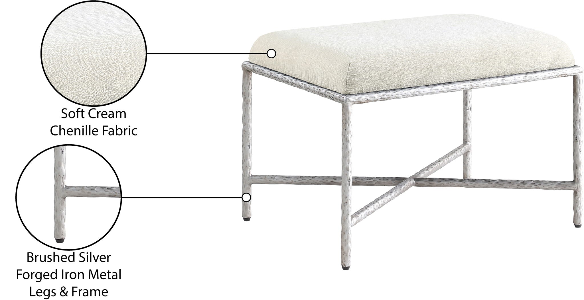 Valley - Bench With Silver Frame