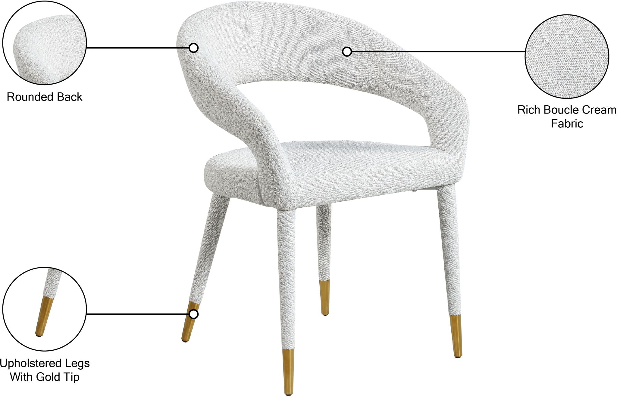 Destiny - Fabric Dining Chair - Cream