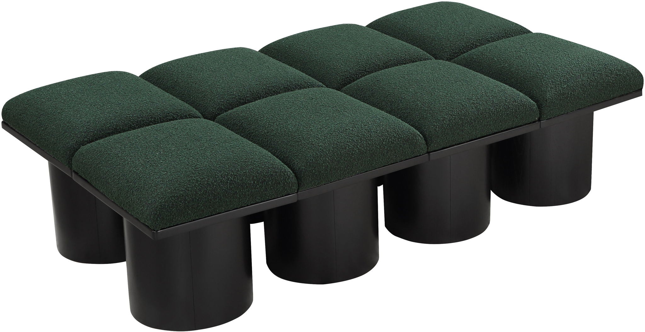 Pavilion - 8 Piece Modular Bench With Black Base
