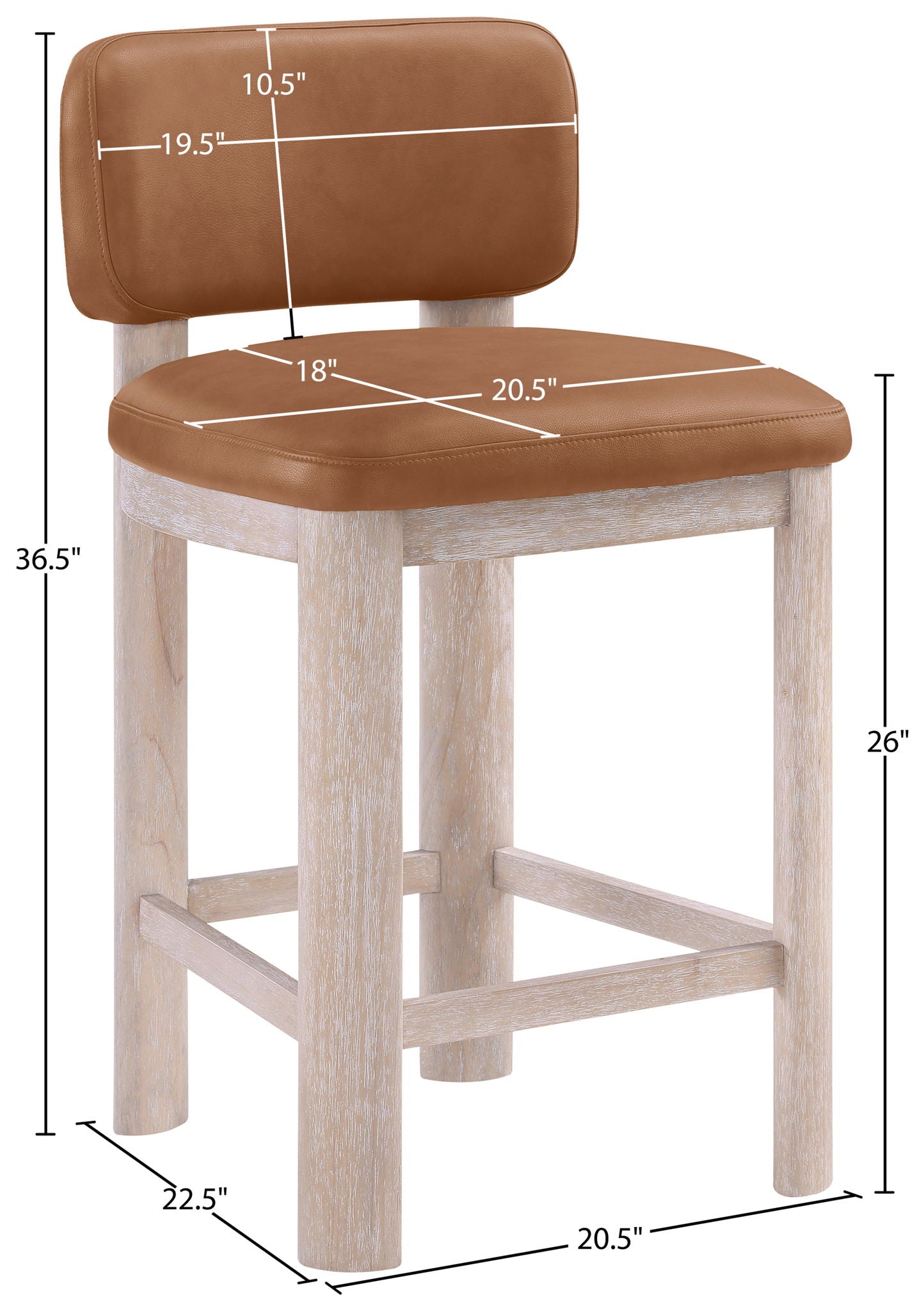 Paloma - Faux Leather Upholstered Counter Stool (Set of 2)