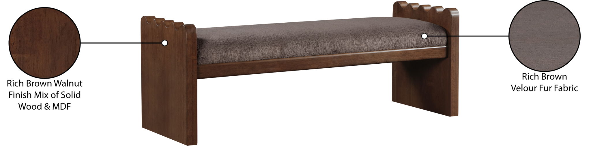 Sonia - Bench With Brown Base