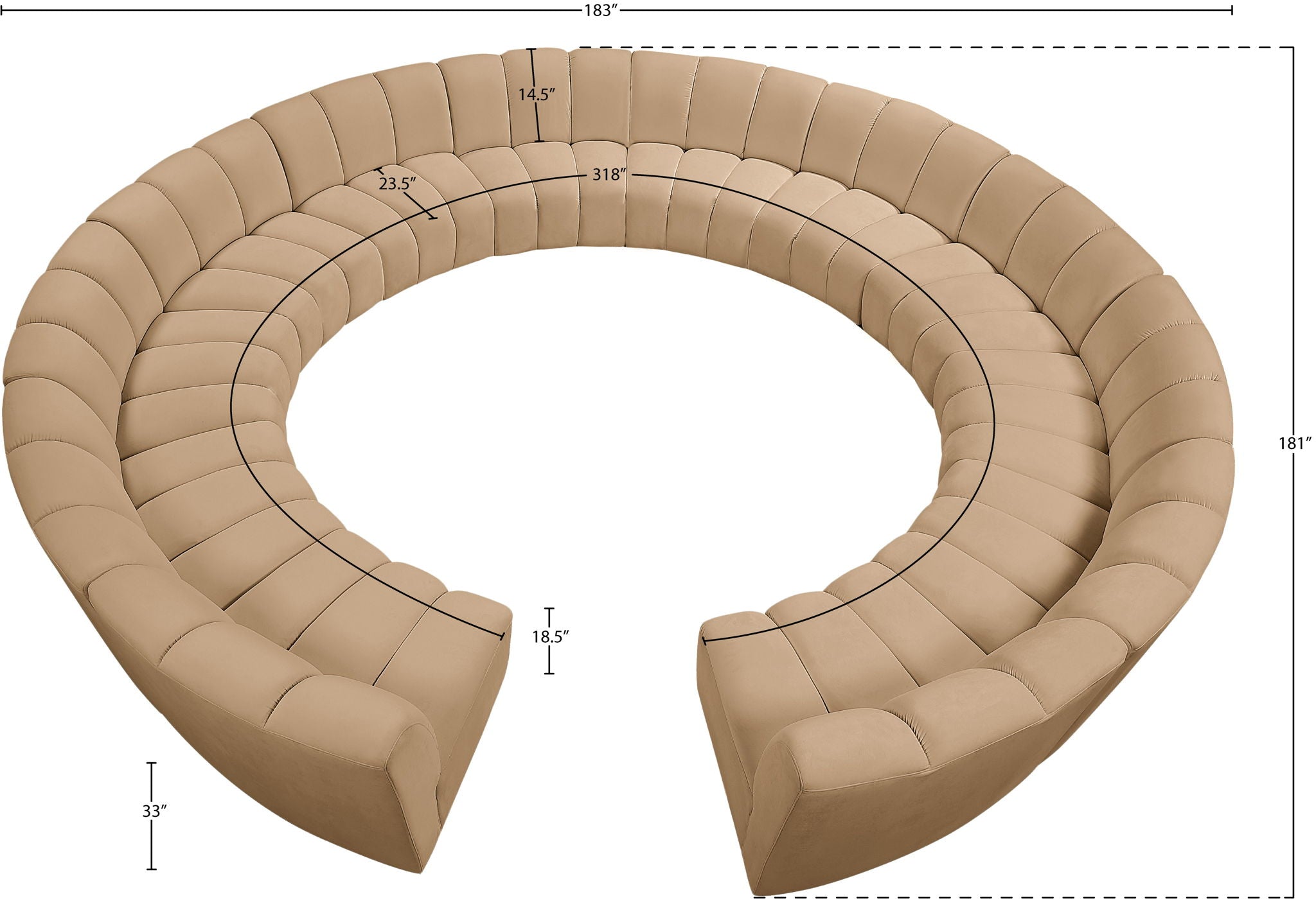 Infinity - 12 Piece Modular Sectional - Camel