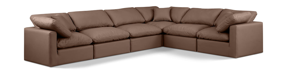 Indulge - Faux Leather 6 Piece Modular Corner Sectional