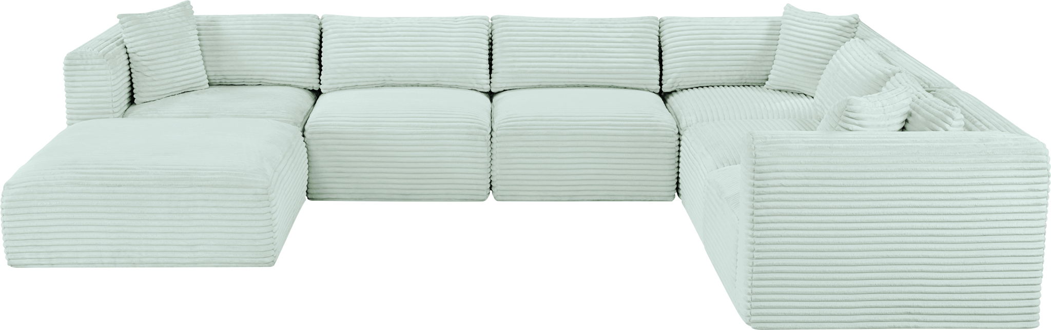 Shaggy - 7 Piece Modular U-Shaped Sectional With Ottoman