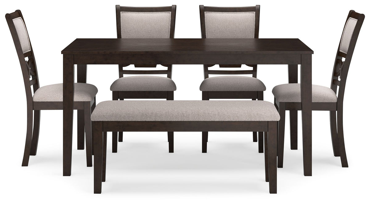 Langwest - Dining Room Table Set (Set of 6) - Brown