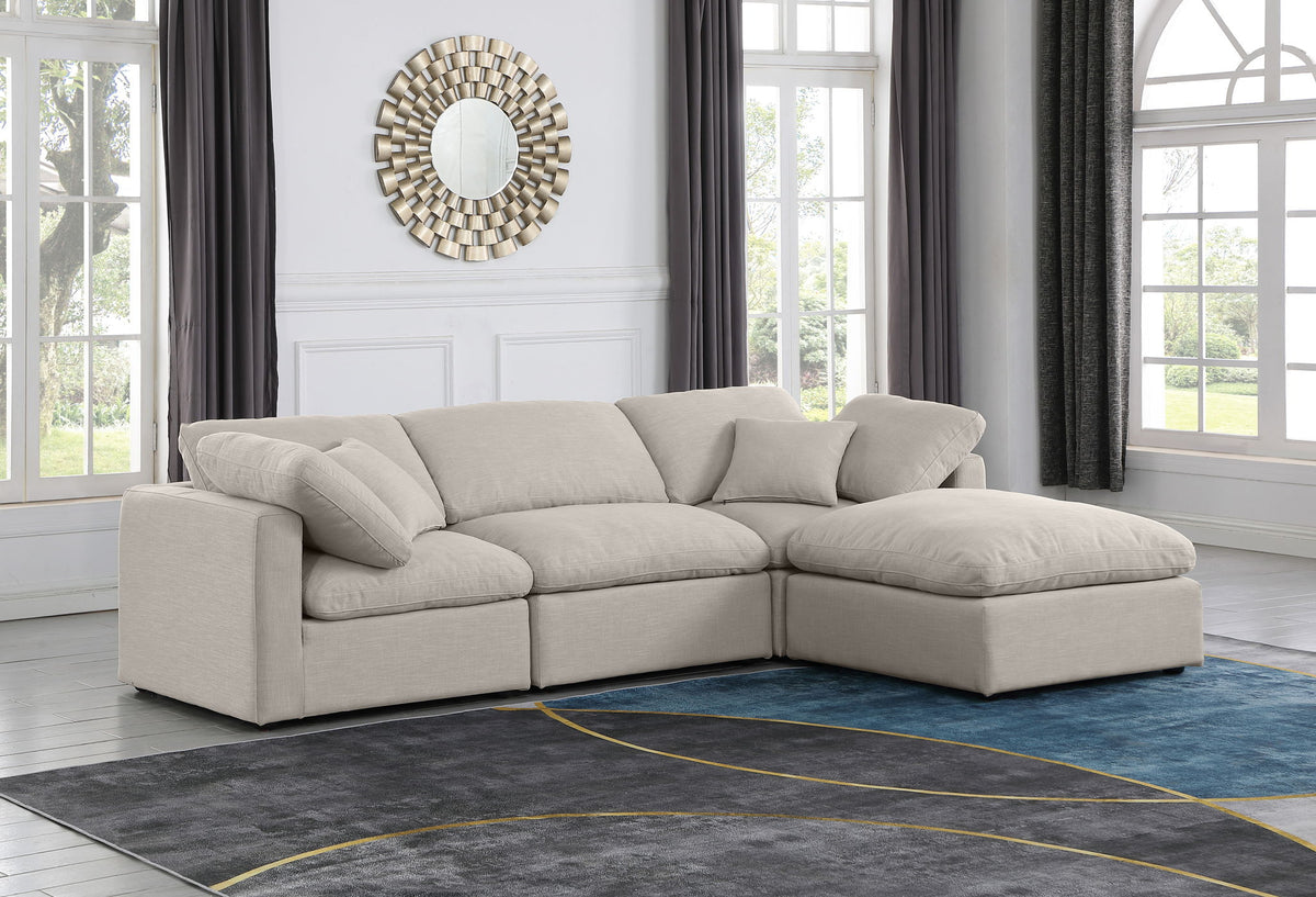 Indulge - Linen 4 Piece Modular Sectional With Chaise