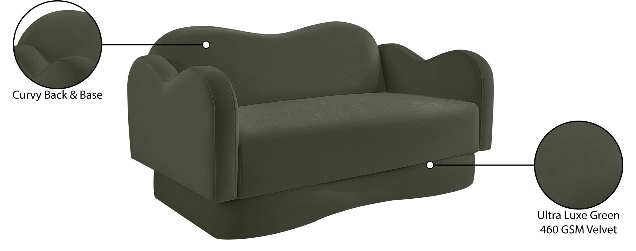 Bloom - Velvet Loveseat